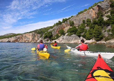 Kayaking on the south side of Hvar island; Split Adventure multi-day kayaking adventure