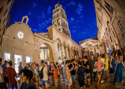 Summer night in the heart of the palace in Split