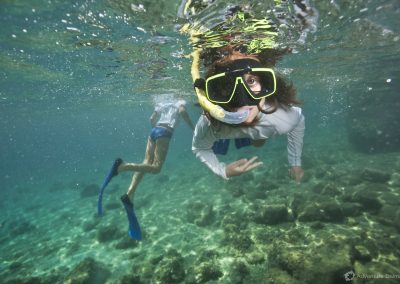 Activity suitable for families; snorkeling break