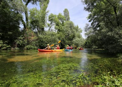 Canoeing on Vrljika river; excursion for whole family