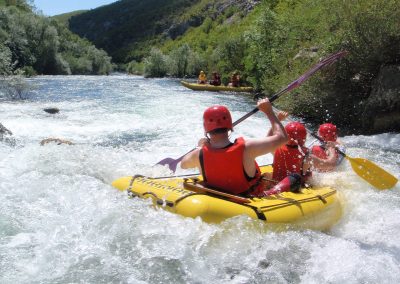 Rapids grade II and III on Cetina river; ideal for non-experts; Split adventure excursions