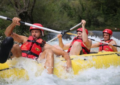 White waters of Cetina river on a rafting tour with Split Adventure